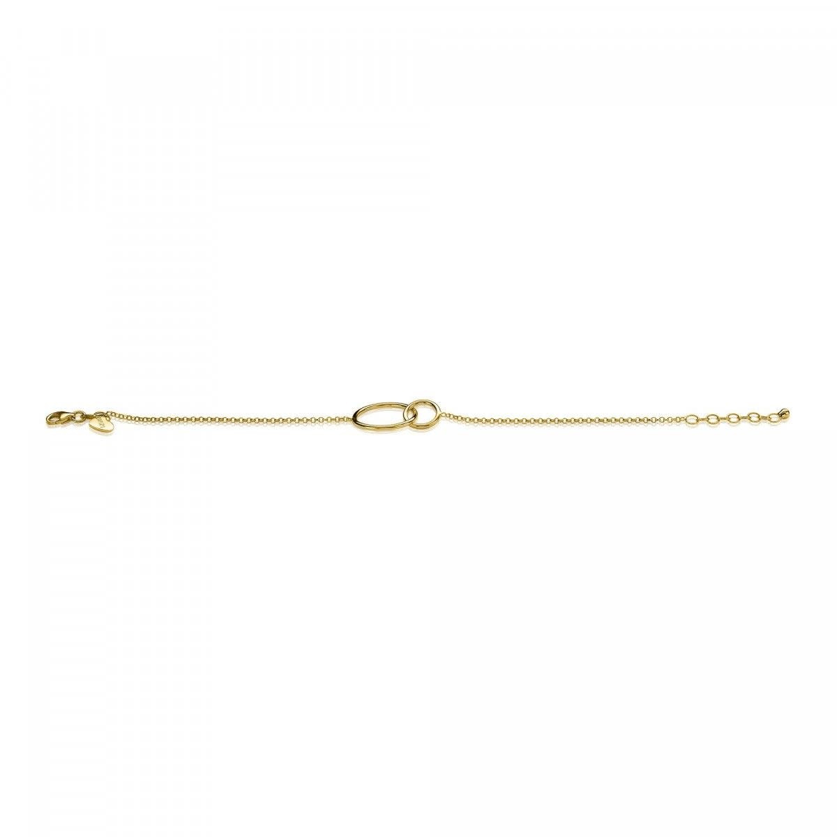 Zinzi Geel vergulde zilveren armband - Verbonden Open Rondjes ZIA1278G