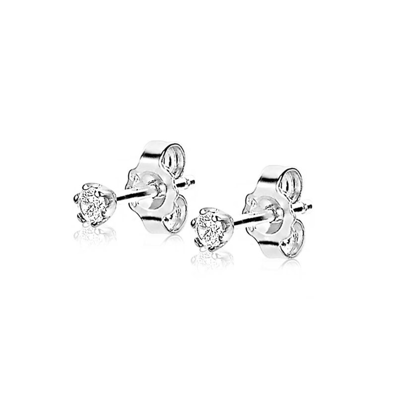 Zinzi Zilveren oorbellen - Chaton 3.5 mm (CZ Wit) ZIO1983