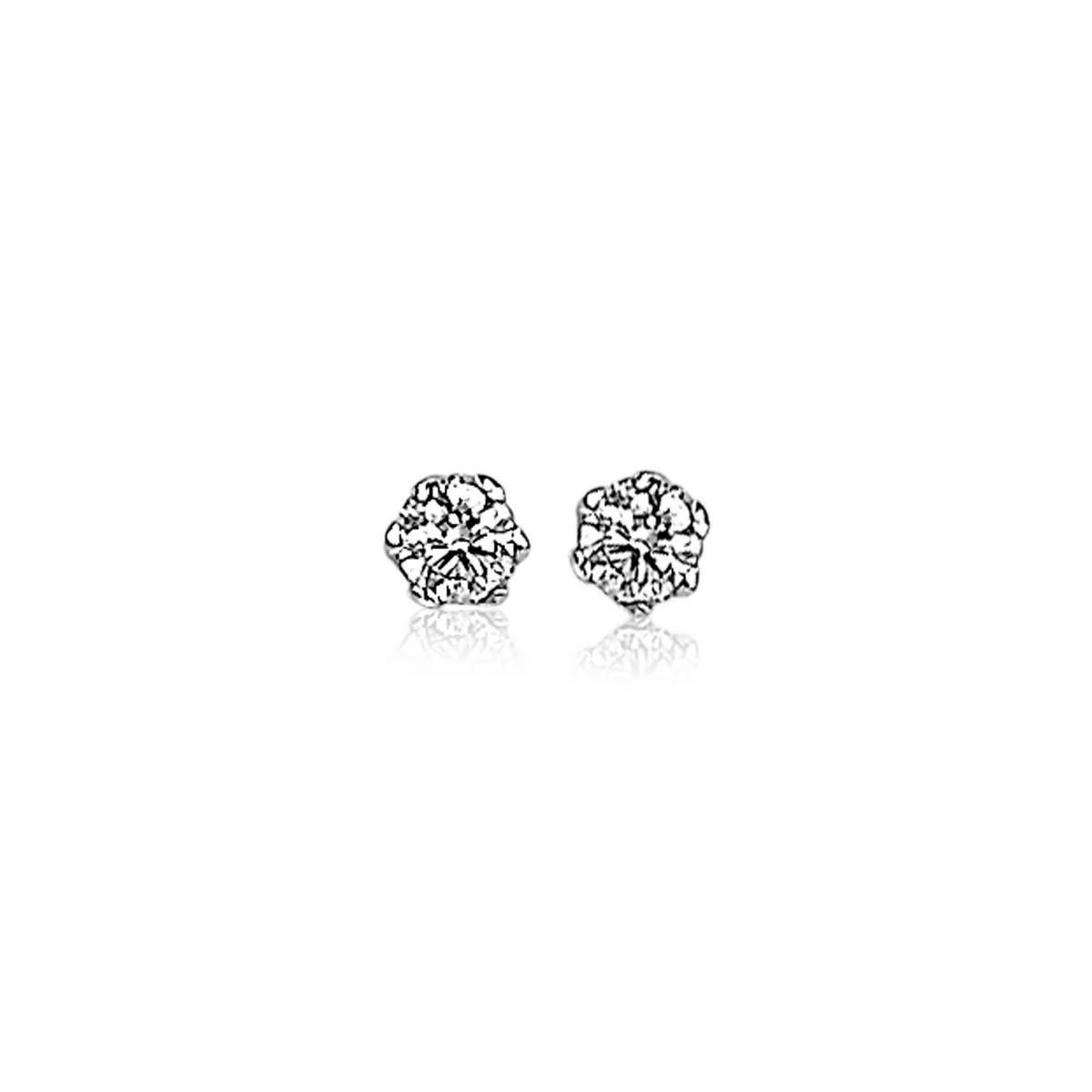 Zinzi Zilveren oorbellen - Chaton 3.5 mm (CZ Wit) ZIO1983