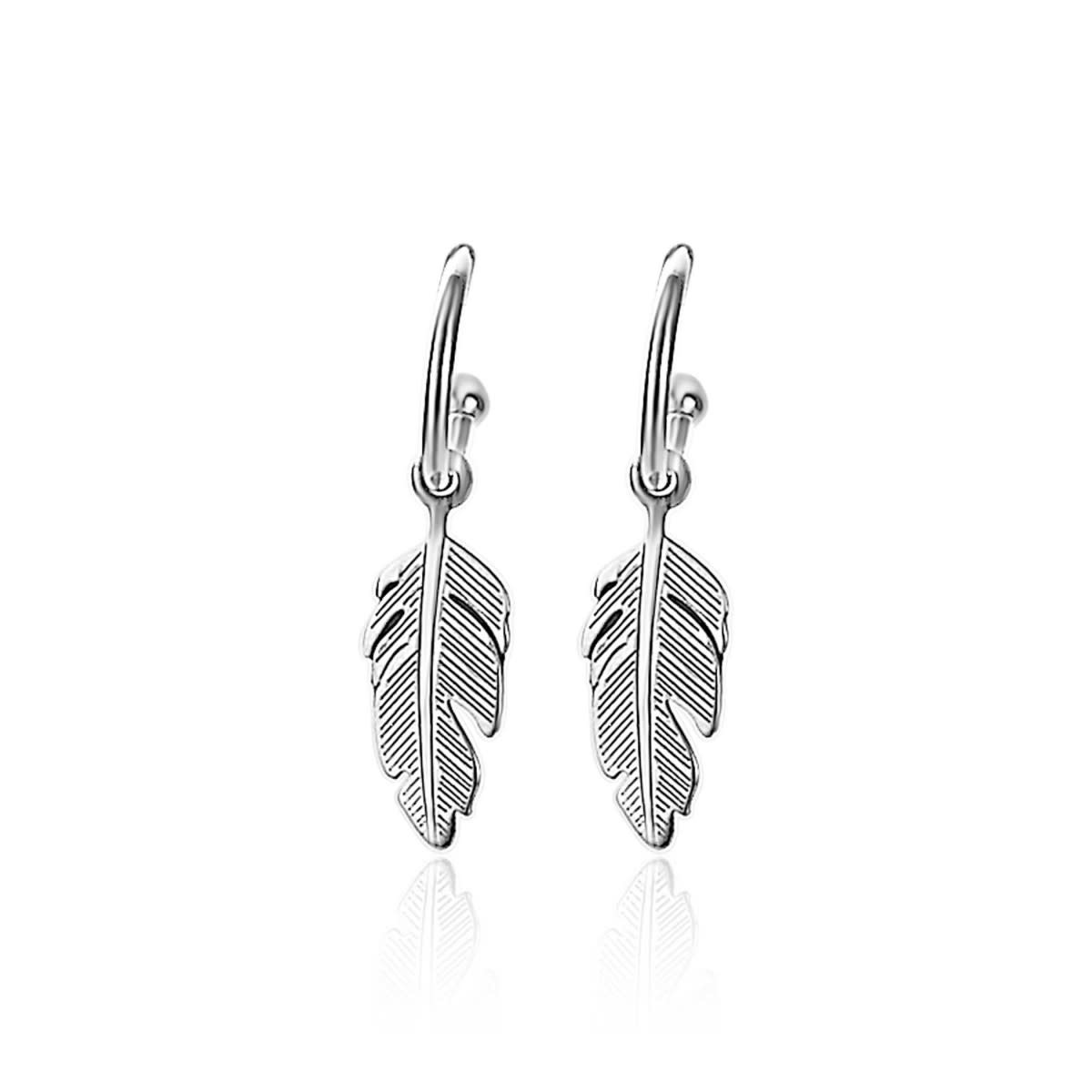 Zinzi Zilveren oorbellen - Veertje ZIO1867