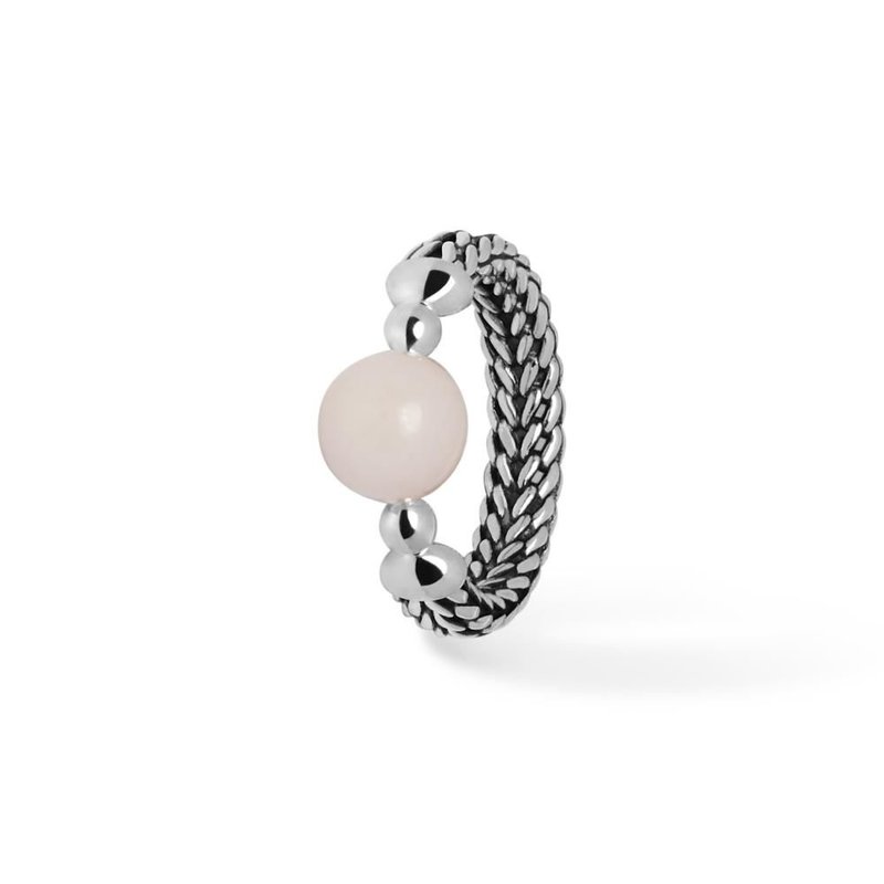 Buddha to Buddha Batas Sphere Stone ring Rozenkwarts 004PK