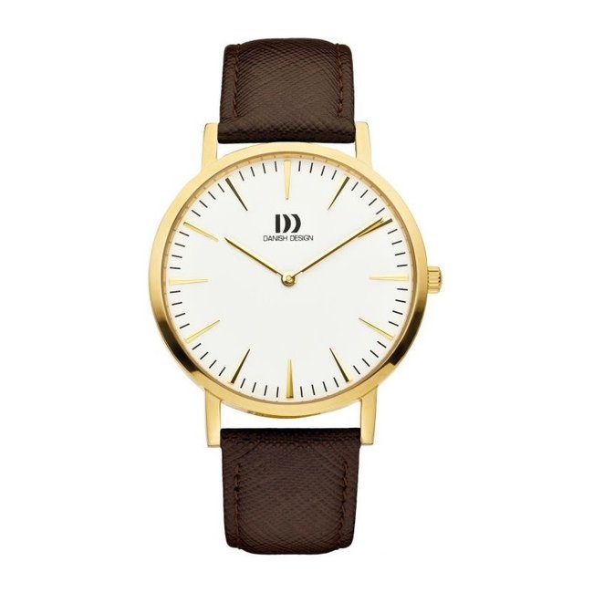 Danish Design Urban herenhorloge - London White Gold/Brown Large IQ15Q1235  - Mynt Jewels \u0026 Watches