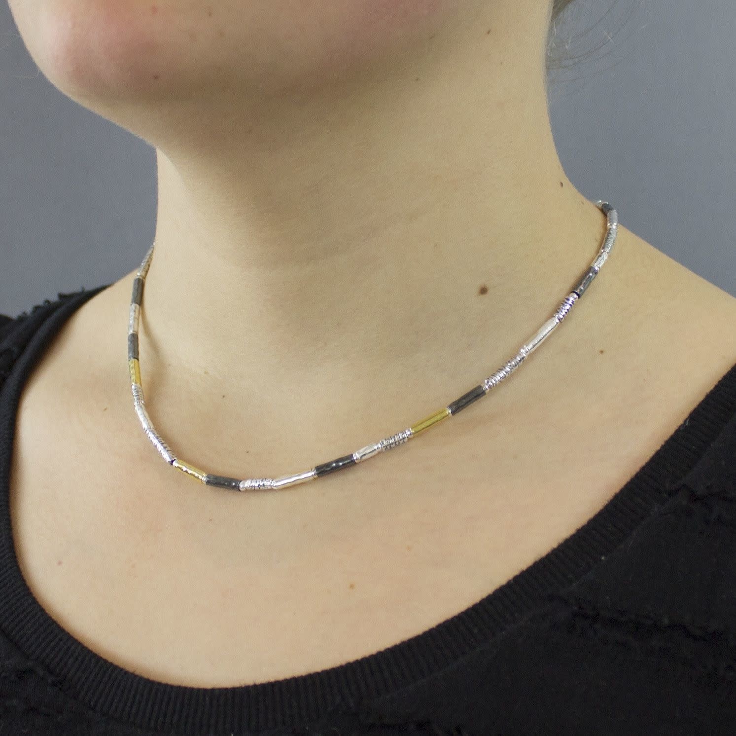 Jéh Jewels Touch of Gold collier - Buisjes en bolletjes 17708