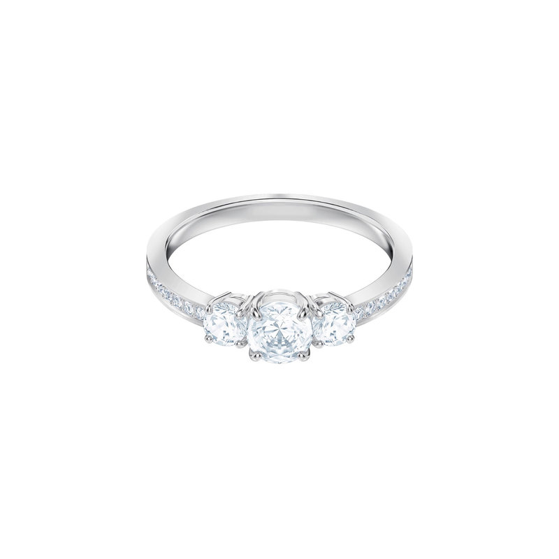 Swarovski Attract Trilogy ring Round Zilverkleurig/Wit