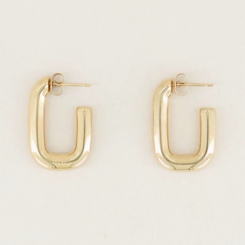 My Jewellery Oorsteker hoekige ovaal - Goudkleurig MJ024241200