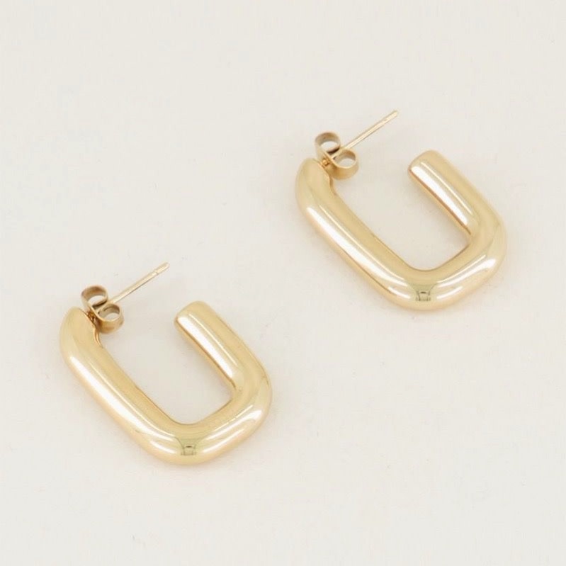 My Jewellery Oorsteker hoekige ovaal - Goudkleurig MJ024241200