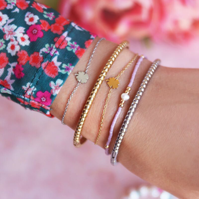 My Jewellery Armband klavertje - Goudkleurig MJ031361200