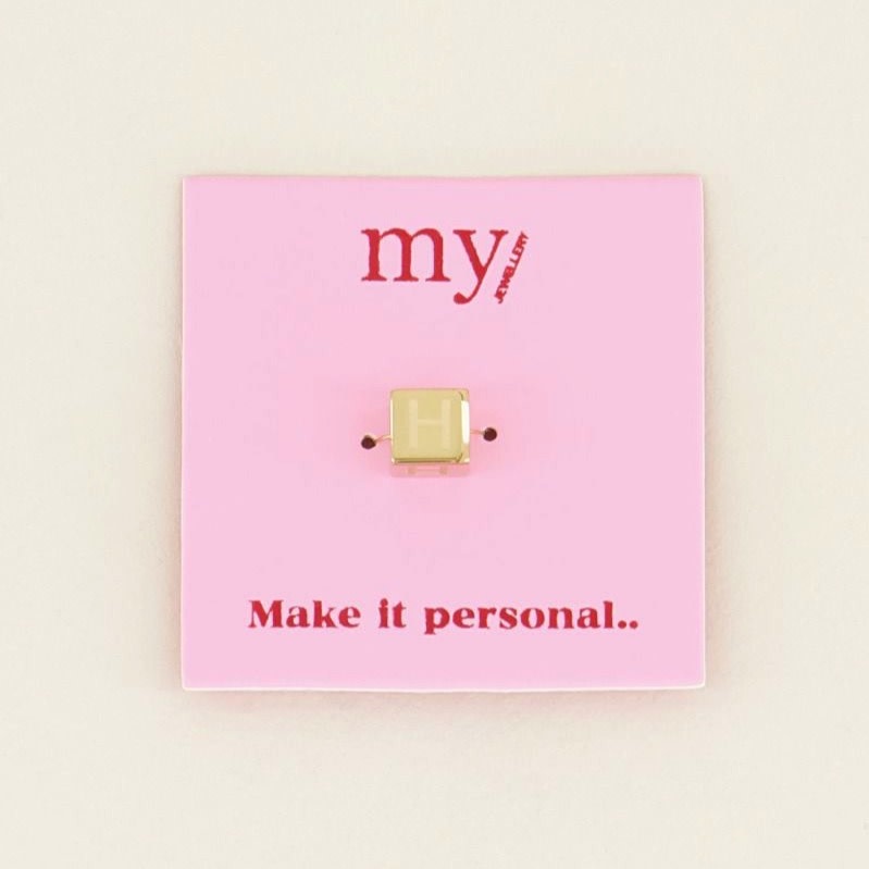 My Jewellery Cubes bedel initiaal (H) - Goudkleurig MJ031851200H