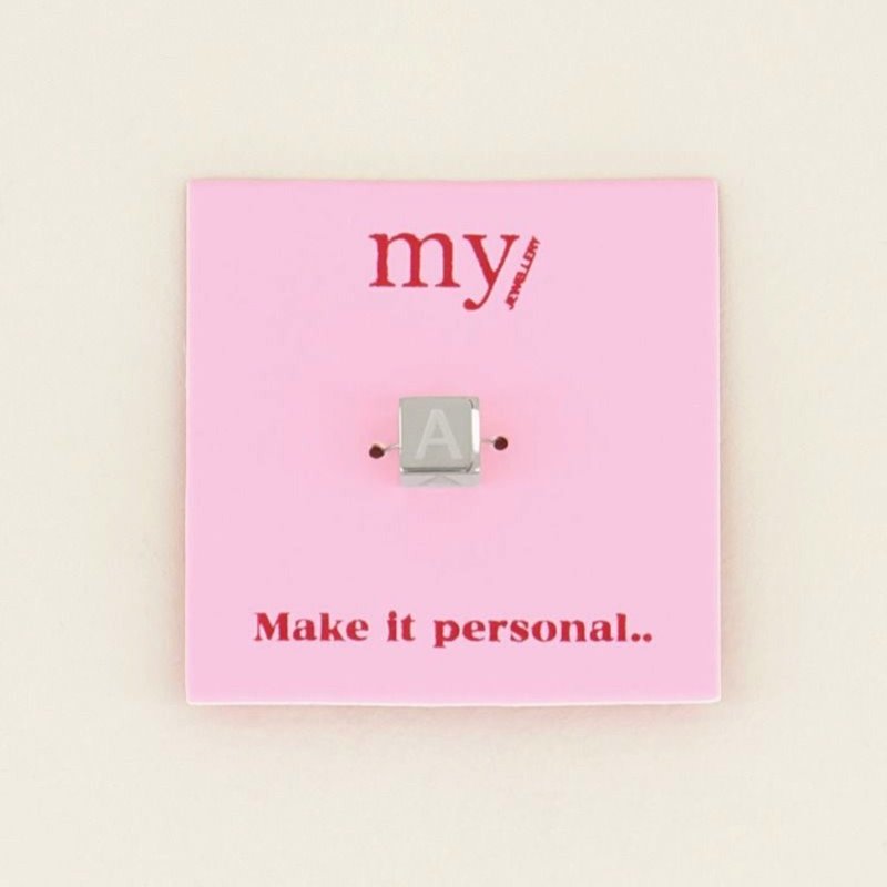 My Jewellery Cubes bedel initiaal (A) - Zilverkleurig MJ031851500A
