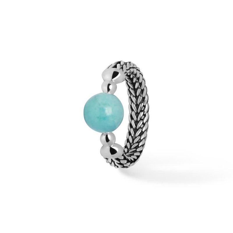 Buddha to Buddha Batas Sphere Stone ring Amazoniet 004GR