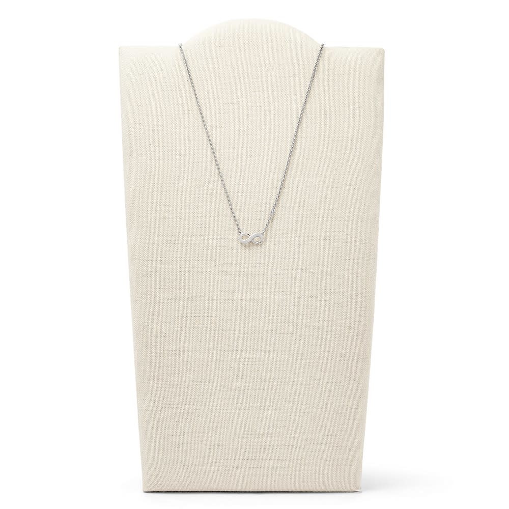Fossil Zilveren ketting - Infinity (CZ Wit) JFS00394040