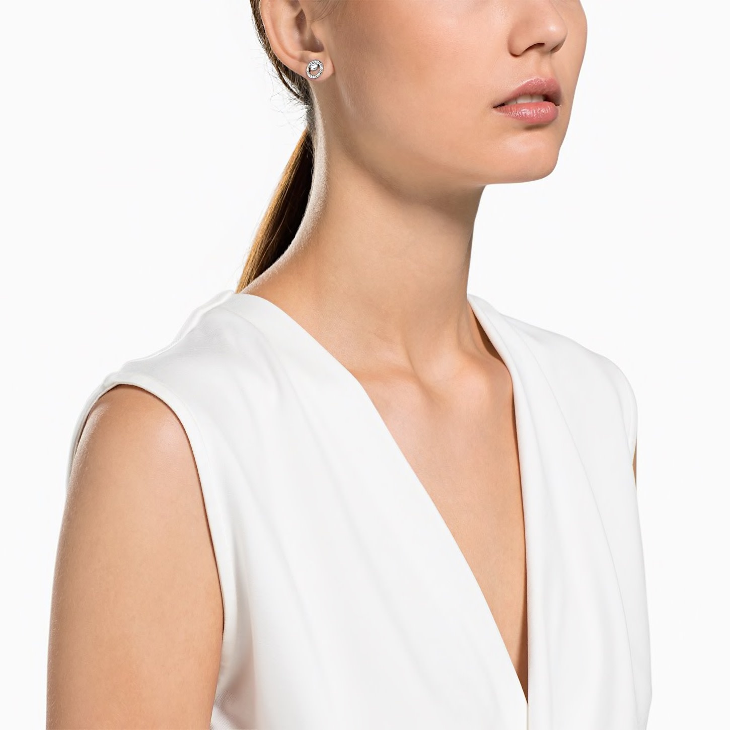 Swarovski Creativity oorbellen Small Zilverkleurig/Wit 5201707