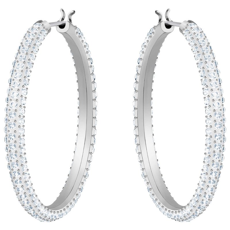 Swarovski Dextera Stone oorbellen Hoop Zilverkleurig/Wit 5389432