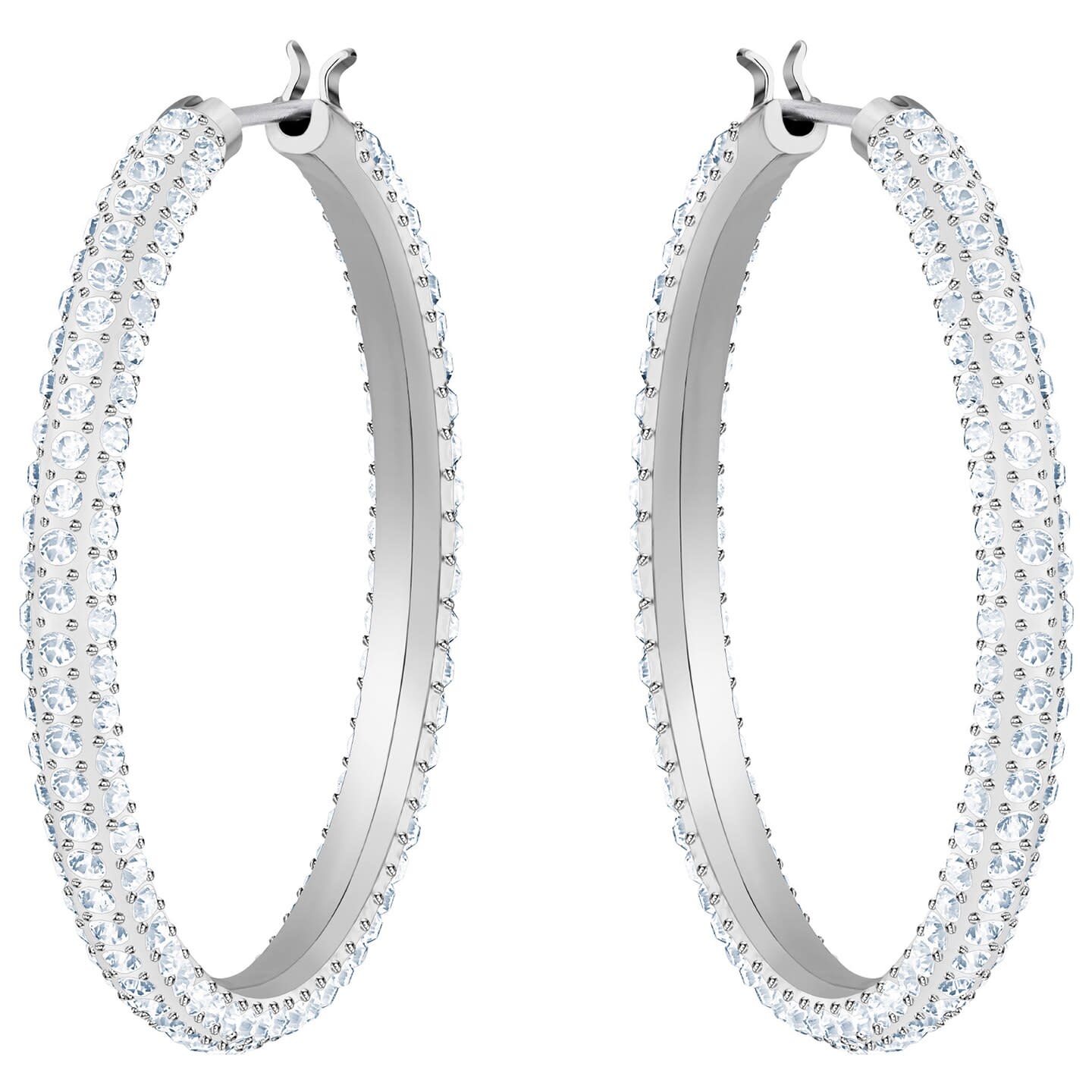 Swarovski Dextera Stone oorbellen Hoop Zilverkleurig/Wit 5389432