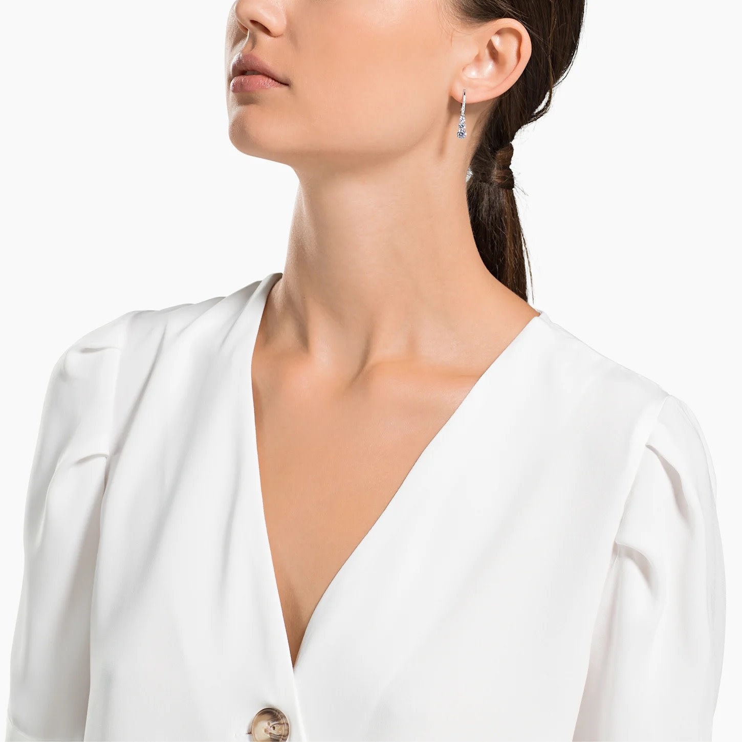 Swarovski Stilla Attract Trilogy oorbellen Zilverkleurig/Wit 5416155