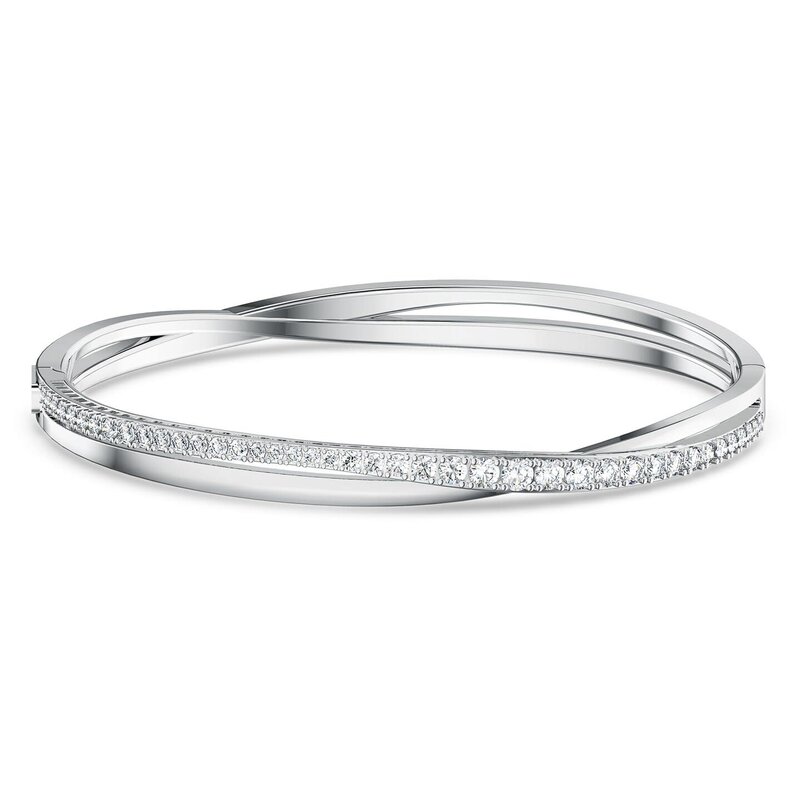 Swarovski Hyperbola Twist bangle Rows (M) Zilverkleurig/Wit 5565210