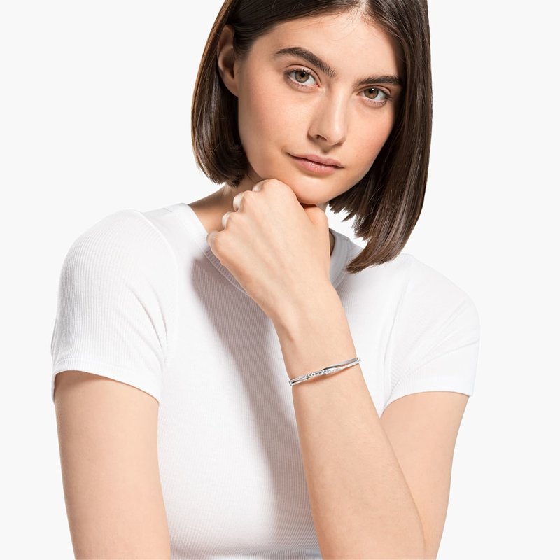 Swarovski Hyperbola bangle Rows Zilverkleurig/Wit (S) 5572725