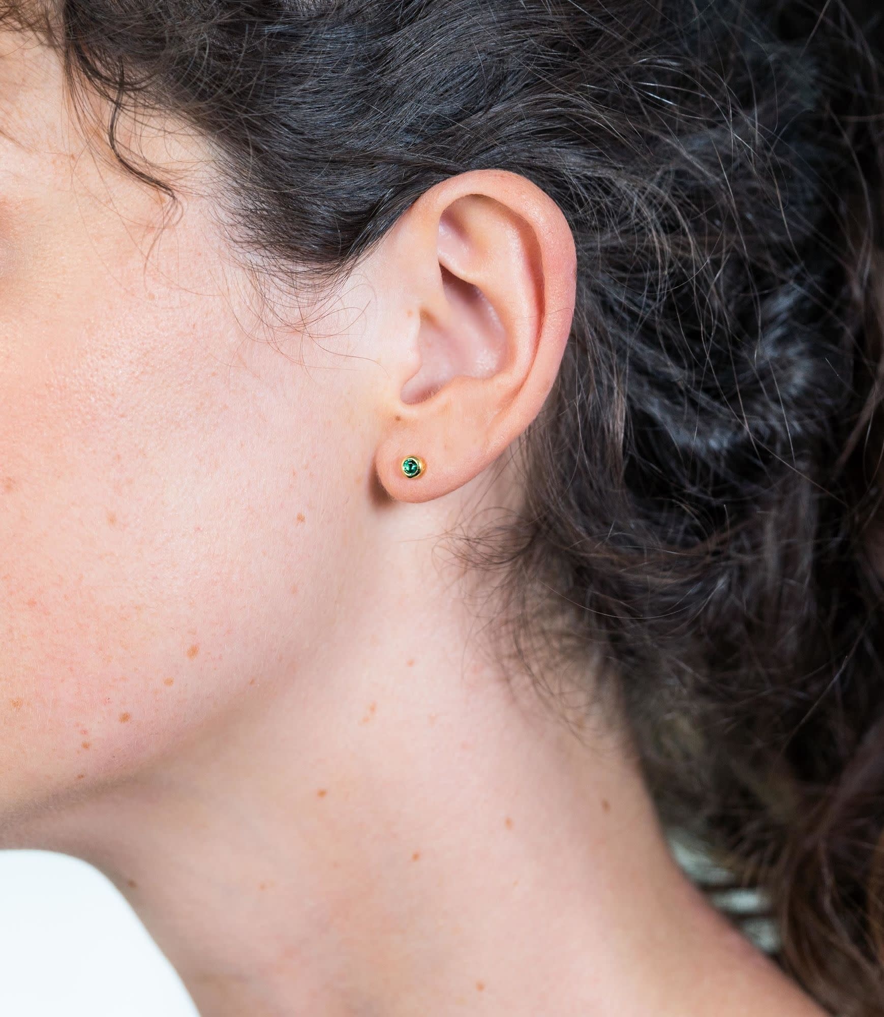 Zinzi Geel vergulde zilveren oorbellen - Rond (KS Groen) ZIO1177GG