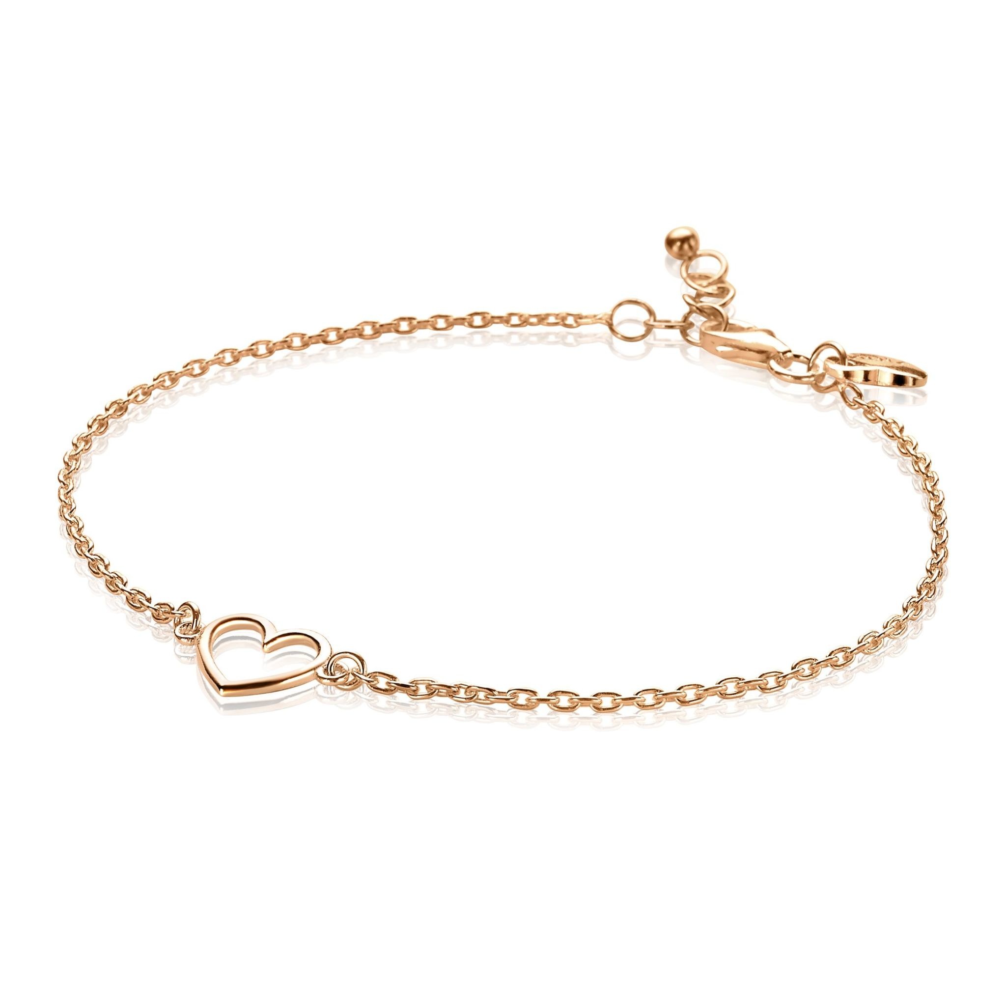 Zinzi Rosé vergulde zilveren armband - Open Hartje ZIA1420R
