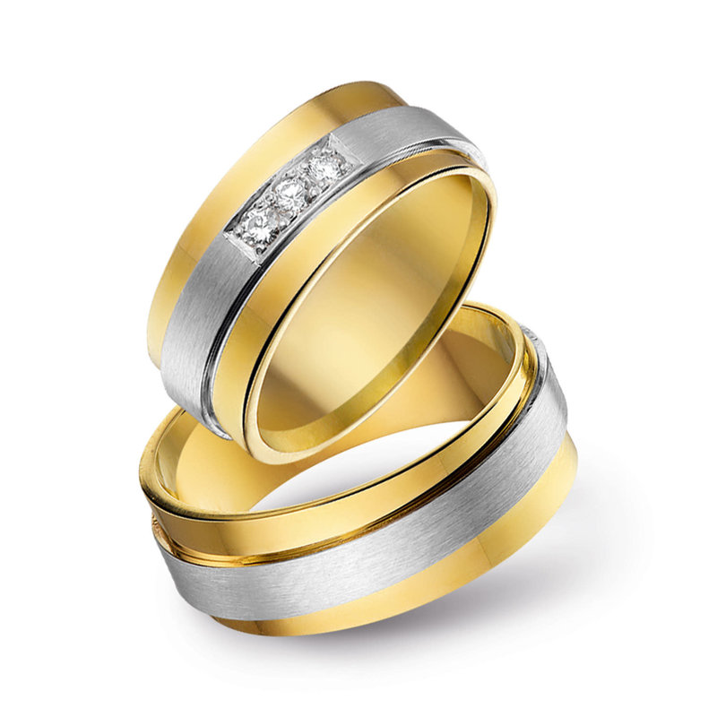 Italo Design Gouden Due-Uno trouwringen — FD42