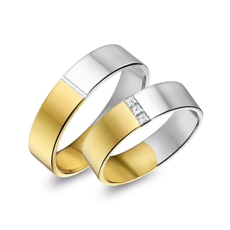 Italo Design Gouden Due-Uno trouwringen — FD37