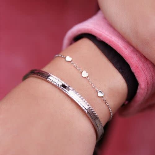 My Jewellery Armband 3 hartjes Zilverkleurig — MJ01902-1500