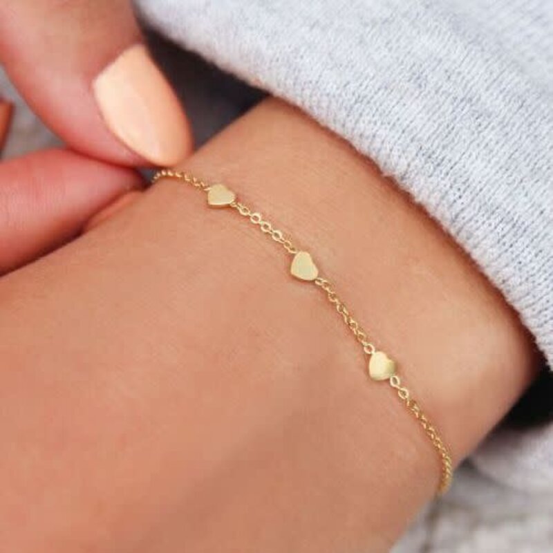 My Jewellery Armband 3 hartjes Goudkleurig — MJ01902-1200