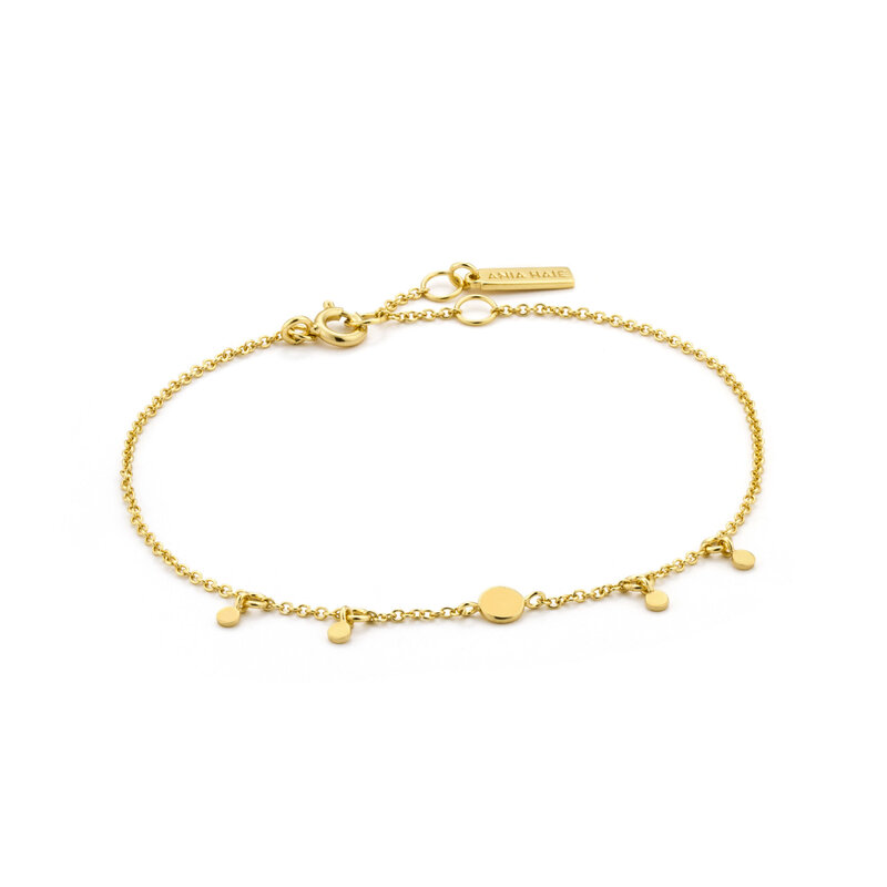 Ania Haie Geometry Class bedelarmband - Geometry Drop Discs Goldplated B005-03G