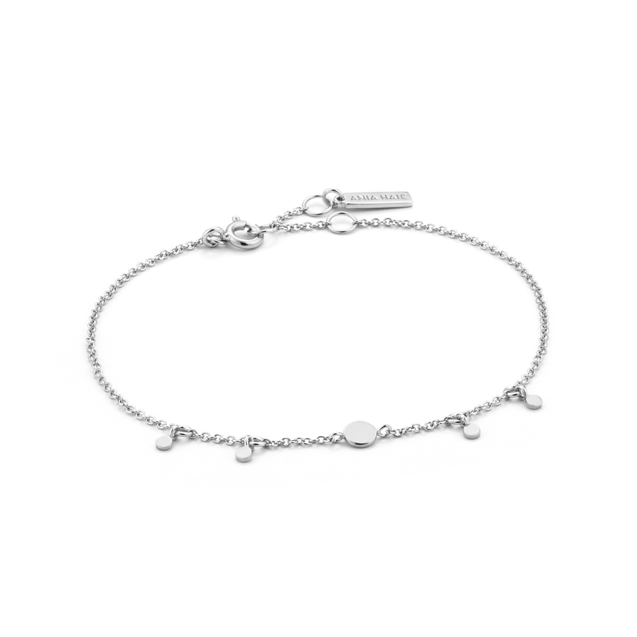 Ania Haie Geometry Class bedelarmband - Geometry Drop Discs Silver B005-03H