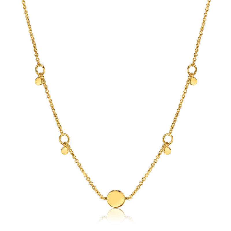 Ania Haie Geometry Class ketting met hanger - Geometry Drop Discs Goldplated N005-03G