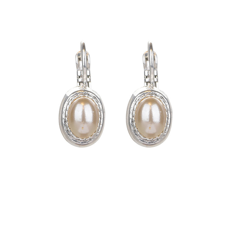 Camps & Camps Zilverkleurige oorbellen - Parel Wit 1A150 PE