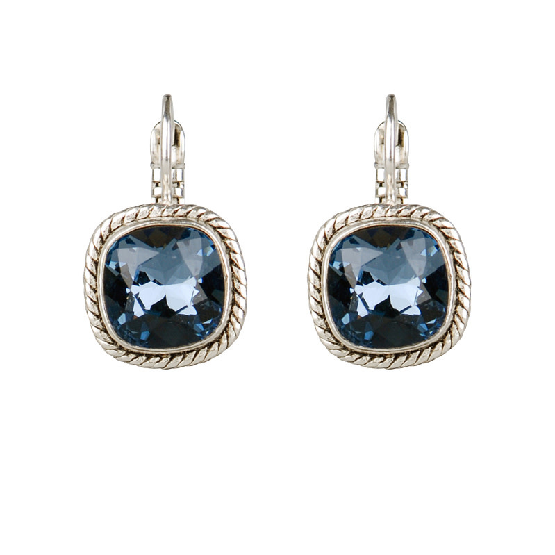 Camps & Camps Zilverkleurige oorbellen - Leiblauw 1A904 DN