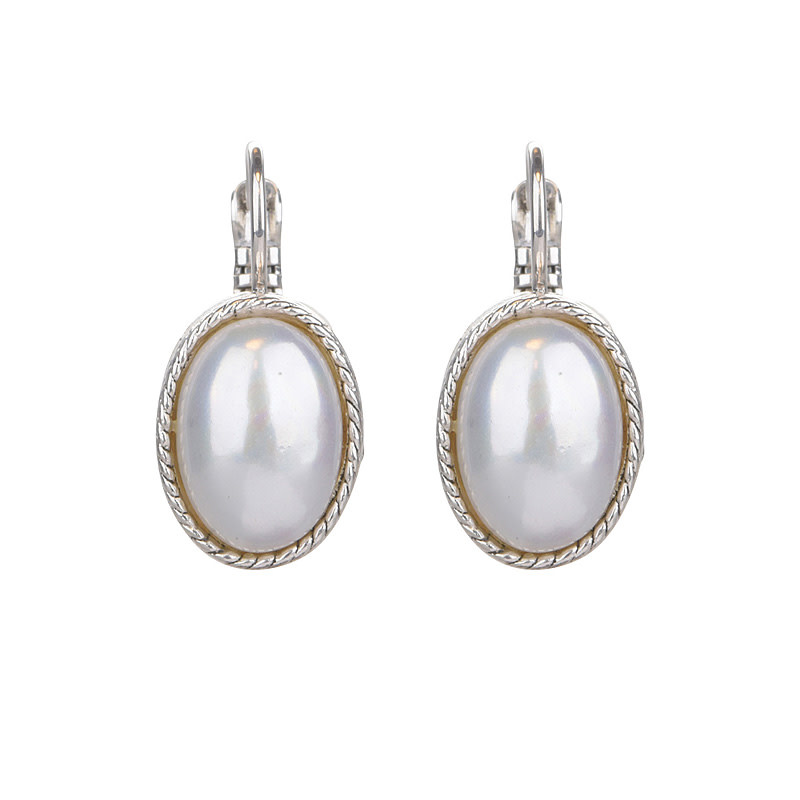 Camps & Camps Zilverkleurige oorbellen - Parel Wit 1A945 PE