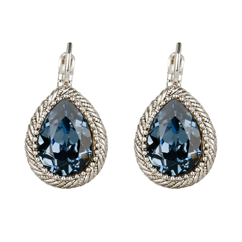 Camps & Camps Zilverkleurige oorbellen - Leiblauw 1A566 DN