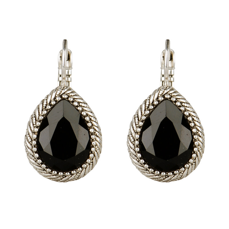 Camps & Camps Zilverkleurige oorbellen - Zwart 1A566 JT