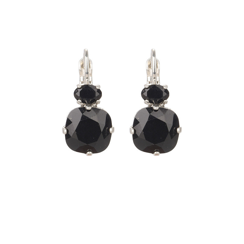 Camps & Camps Zilverkleurige oorbellen - Zwart 1A537 JT