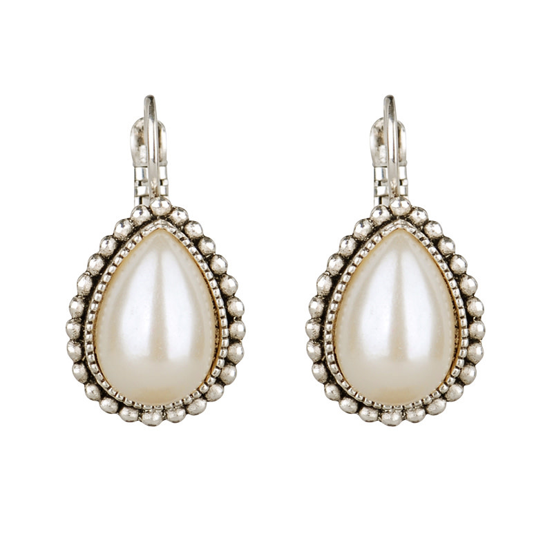 Camps & Camps Zilverkleurige oorbellen - Parel Wit 1A552 PE