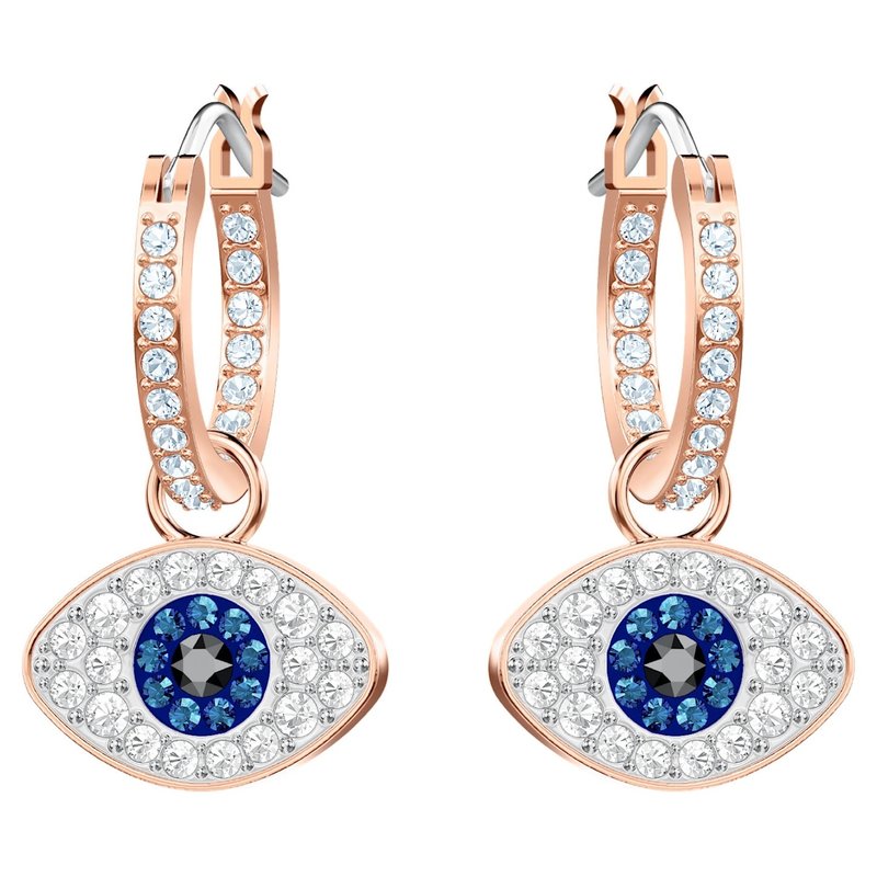 Swarovski Symbolica Evil Eye oorbellen Rosegoudkleurig/Blauw 5425857