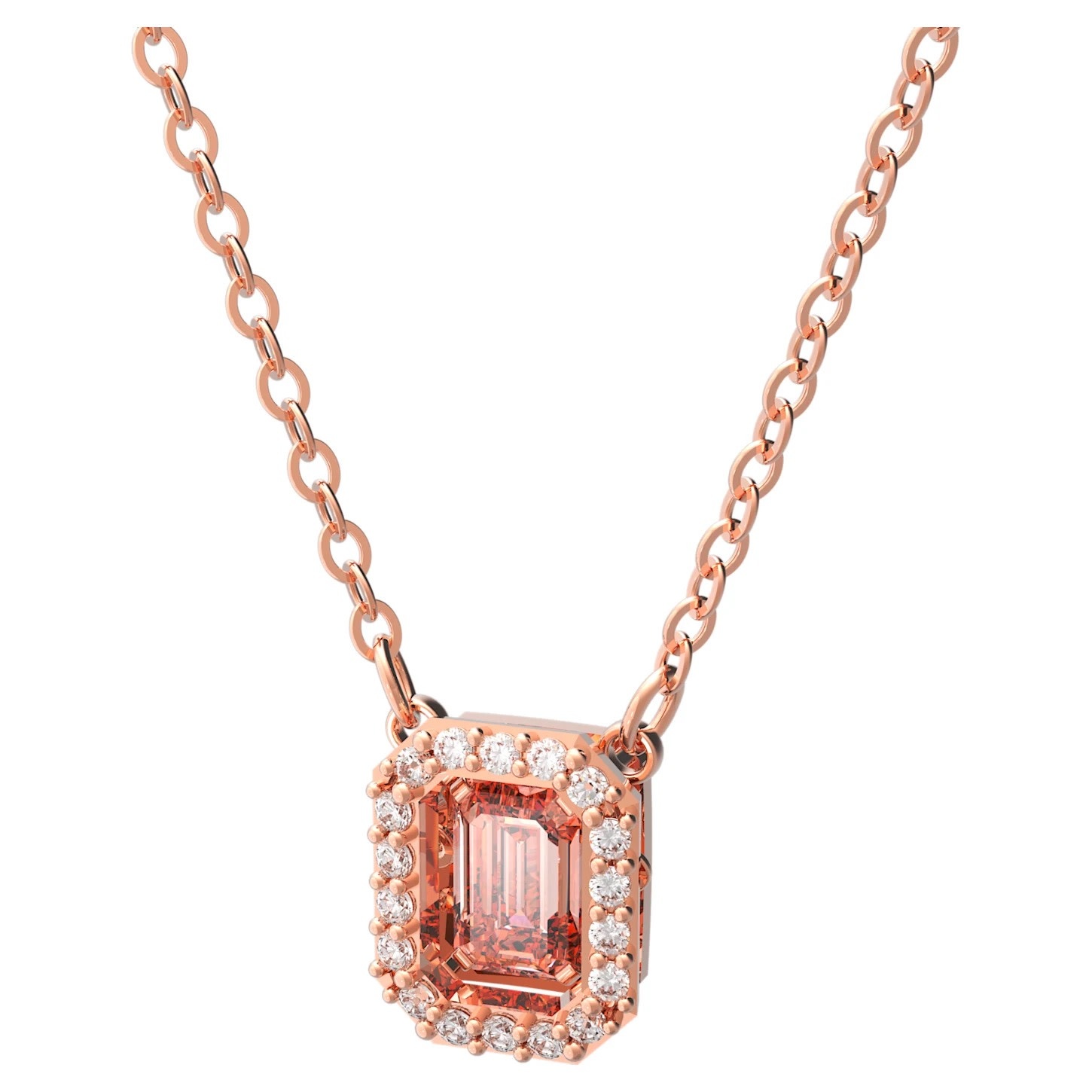 Swarovski Una ketting octagon Rosegoudkleurig 5614933