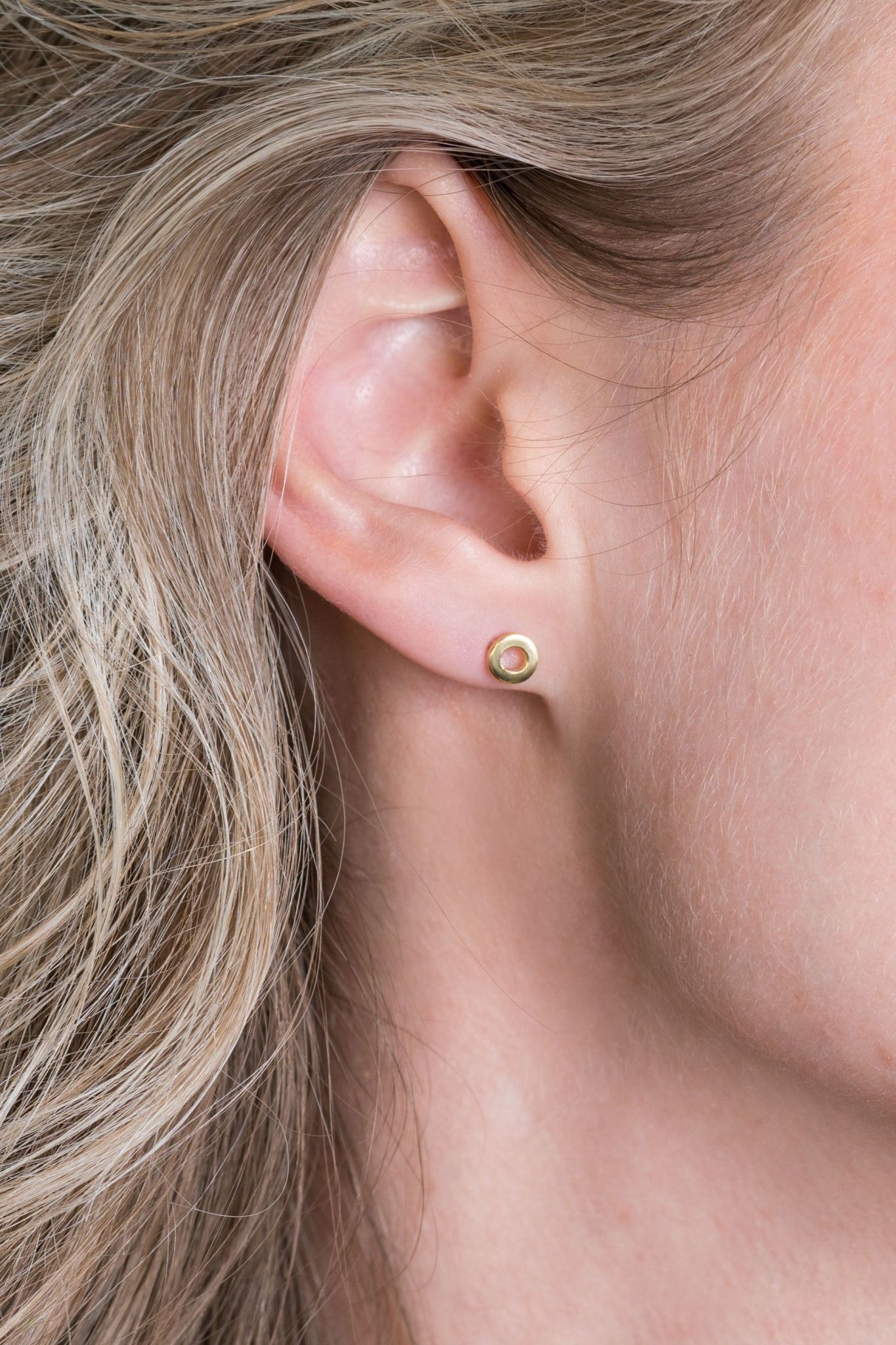 Zinzi Geel vergulde zilveren oorbellen - Open Rondje ZIO2168G