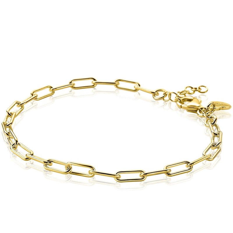 Zinzi Geel vergulde zilveren armband - Paperclip schakel ZIA2202G