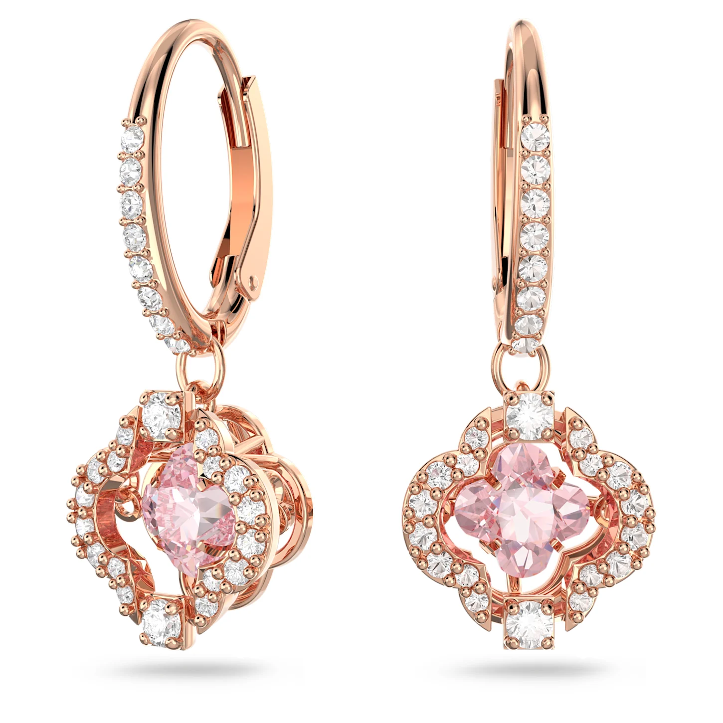 Swarovski Sparkling Dance oorbellen Round Rosé/Roze 5516477