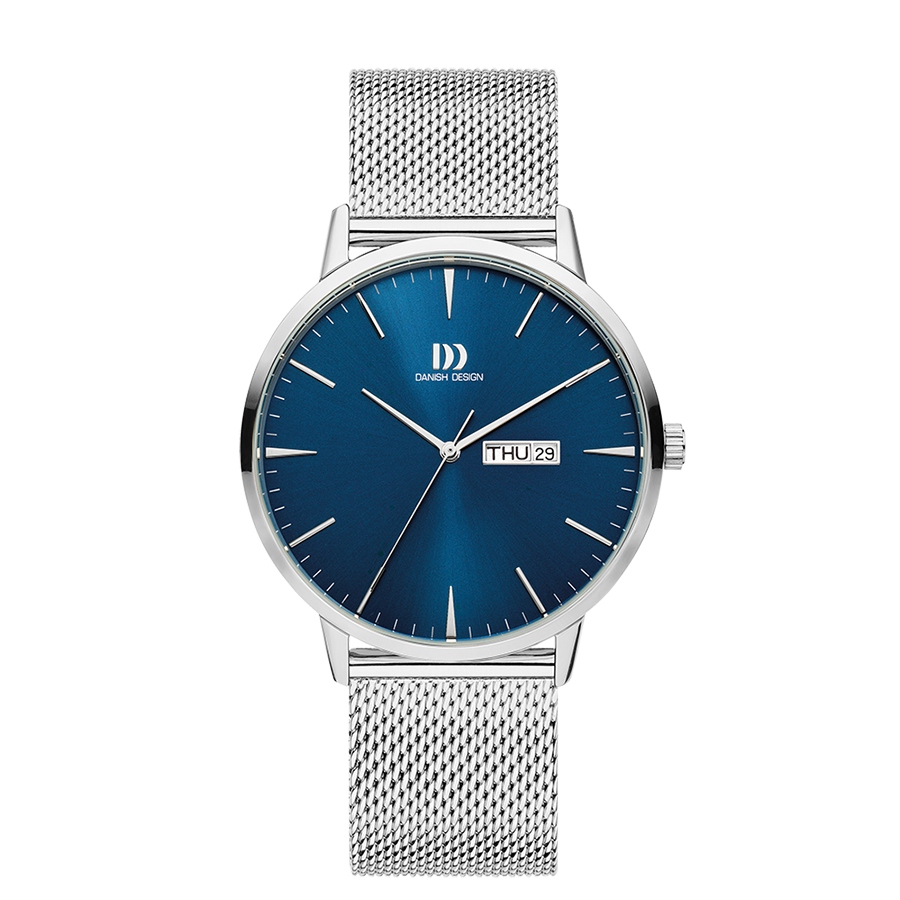 Danish Design Akilia herenhorloge Day/Date Royal Blue Mesh IQ68Q1267
