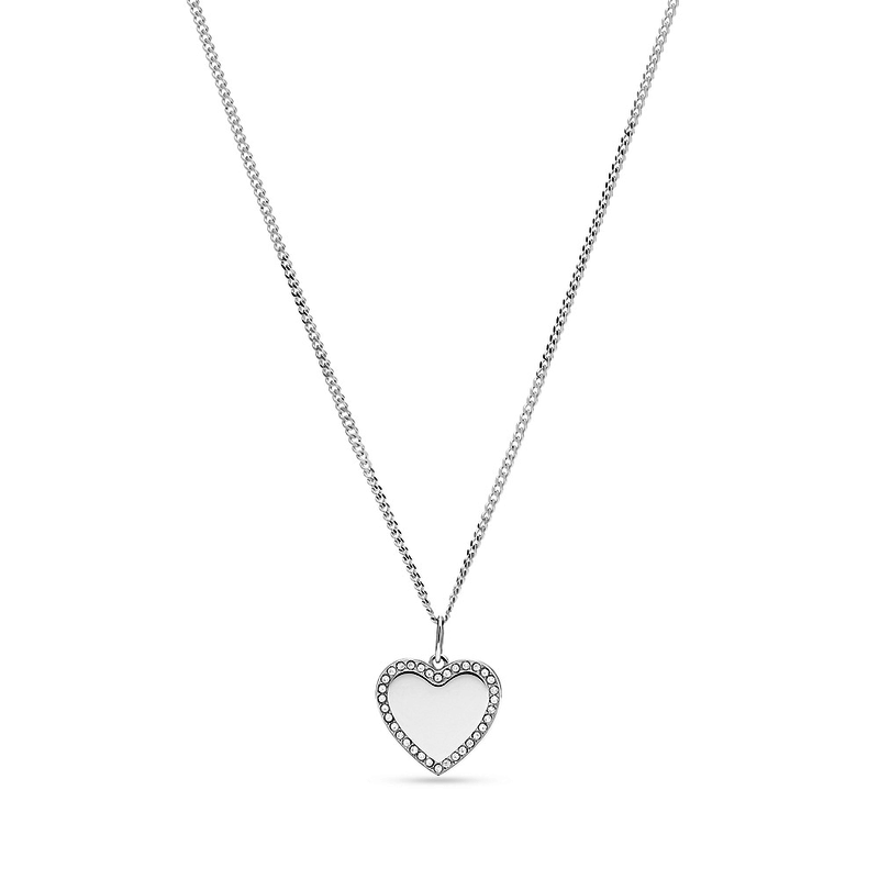 Fossil Stalen Be Mine ketting - Hartje (CZ Wit) JF03641040