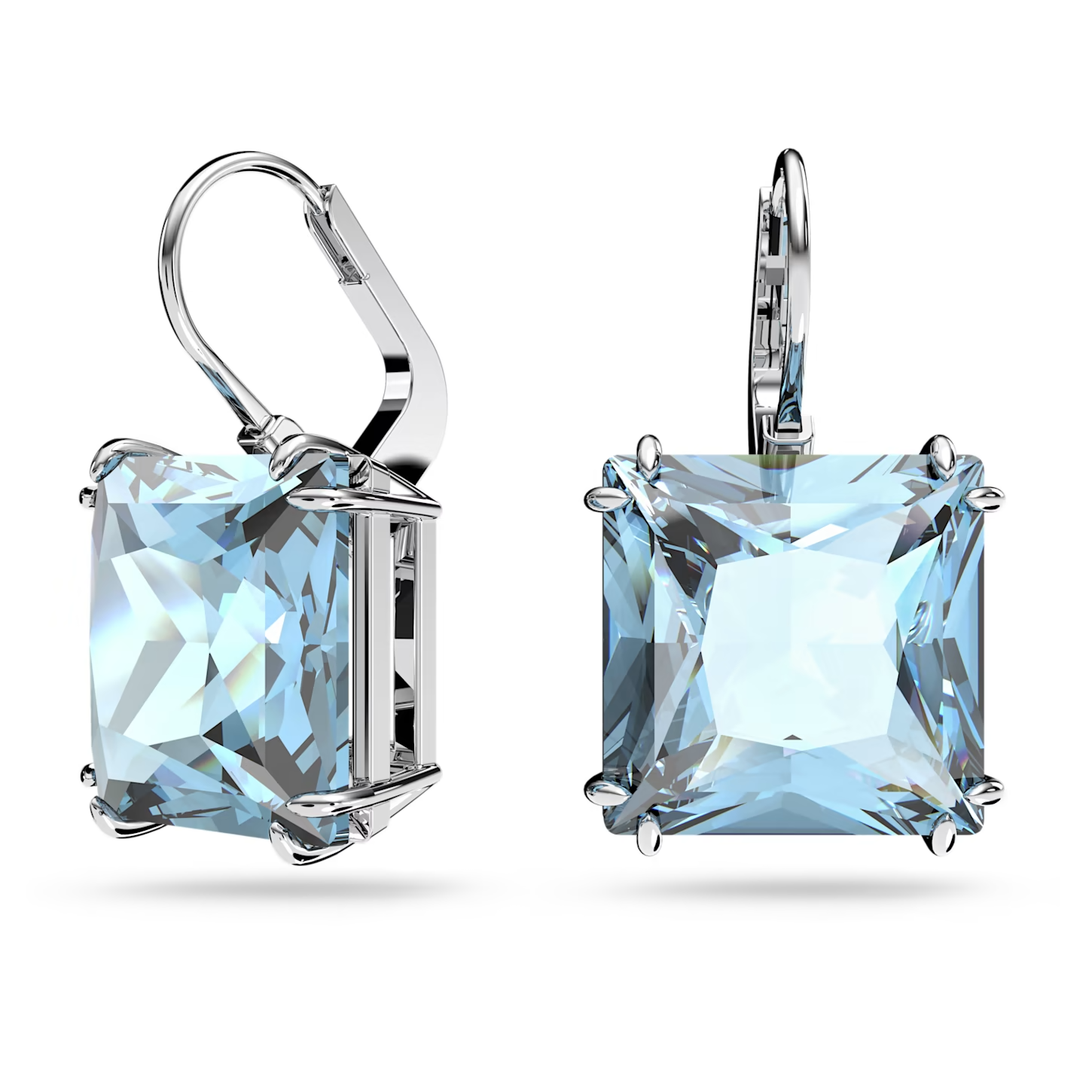 Swarovski Millenia oorbellen Square Cut Zilverkleurig/Blauw 5619472