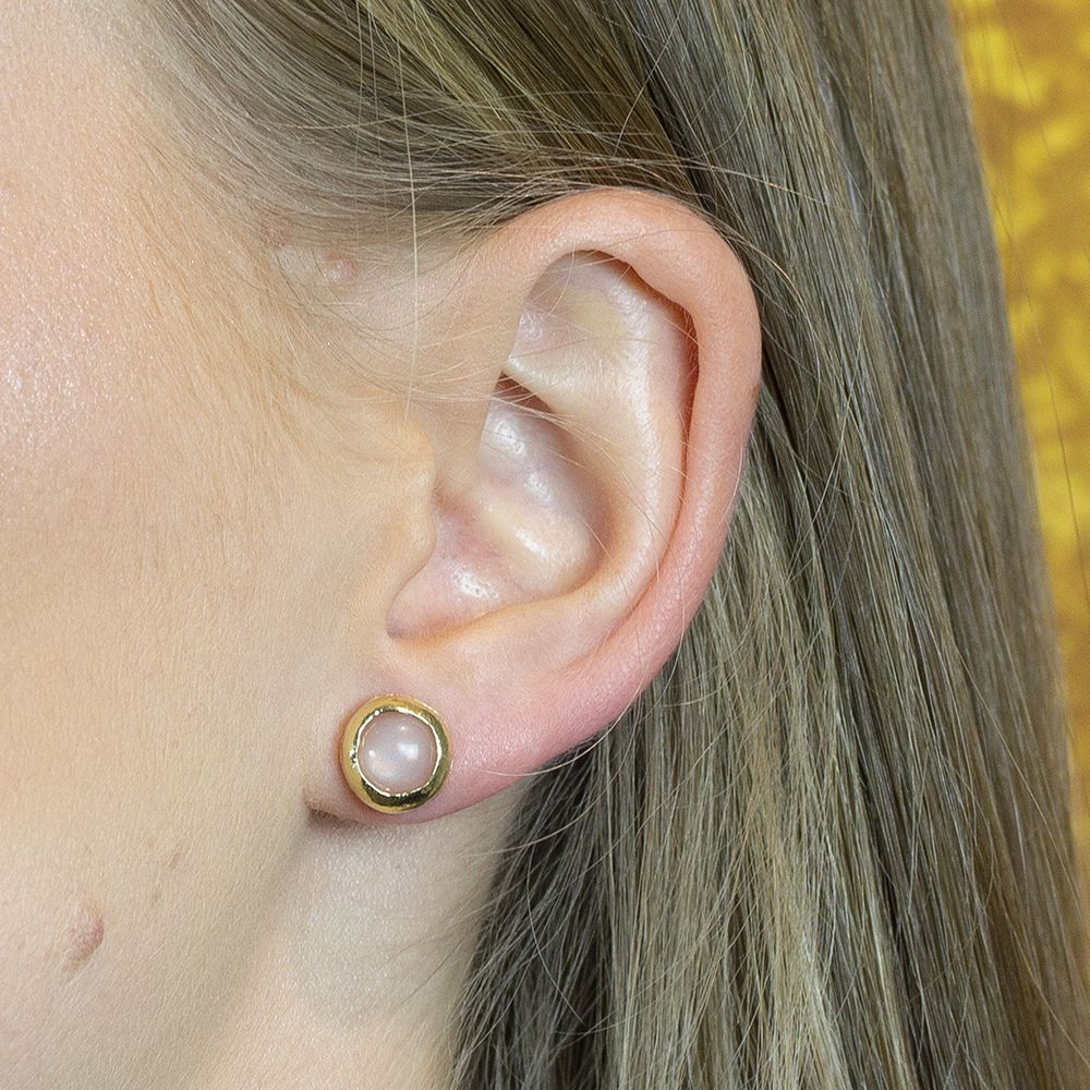 Jéh Jewels Touch of Gold oorbellen (Roze Maansteen) 20814