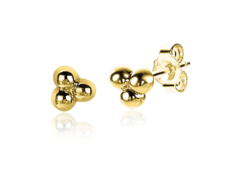 Zinzi Geel vergulde zilveren oorbellen - Drie bolletjes ZIO2169G