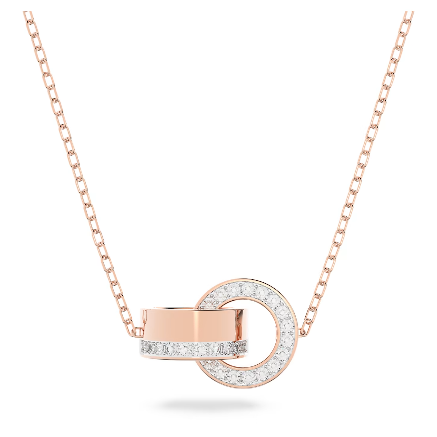 Swarovski Hollow ketting met hanger Twee cirkels Rosé/Wit 5636496