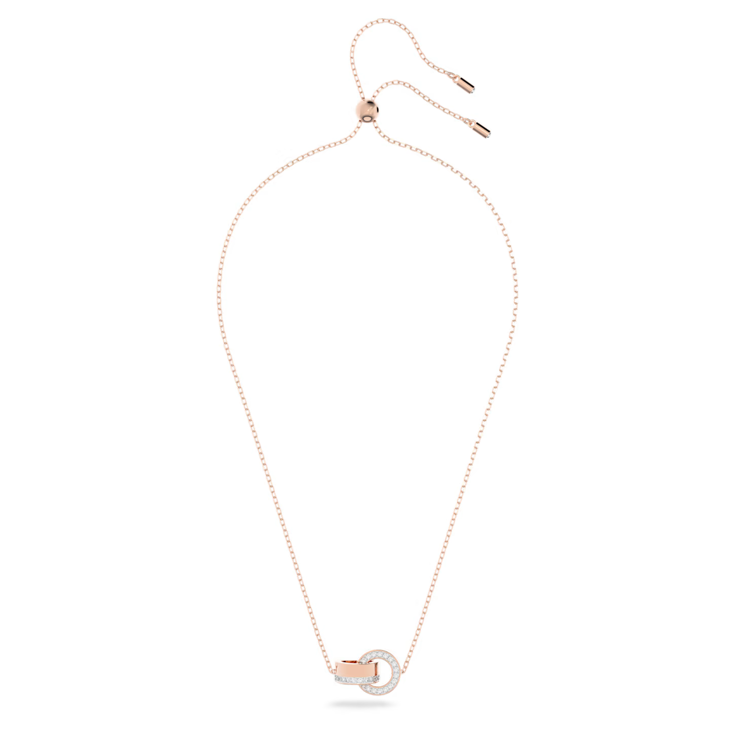 Swarovski Hollow ketting met hanger Twee cirkels Rosé/Wit 5636496