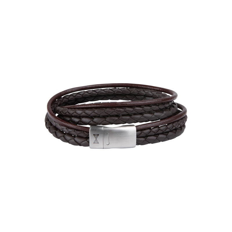 AZE Jewels Triple Twist Brown armband AZ-BL011-B